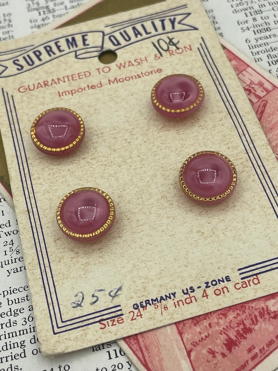 1940's German (US Zone) Card of Glass Buttons x 24 1940's German (US Zone) Card of Glass Buttons x 24