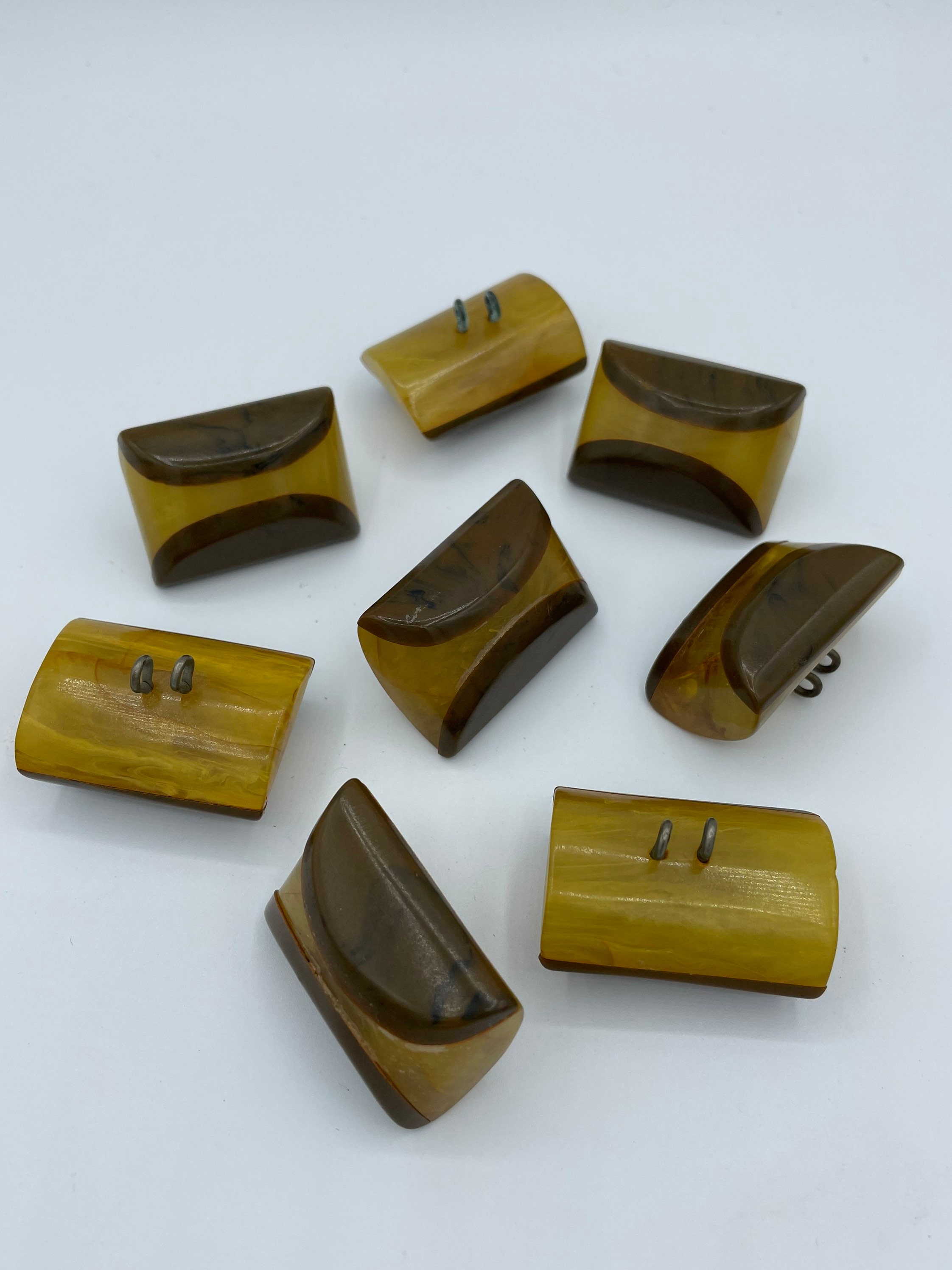 Botões vintage dos anos 1930, GRANDES, de baquelite, suco de maçã, verde-oliva / botão de casaco Art Déco / 1 1/2" / vendido individualmente