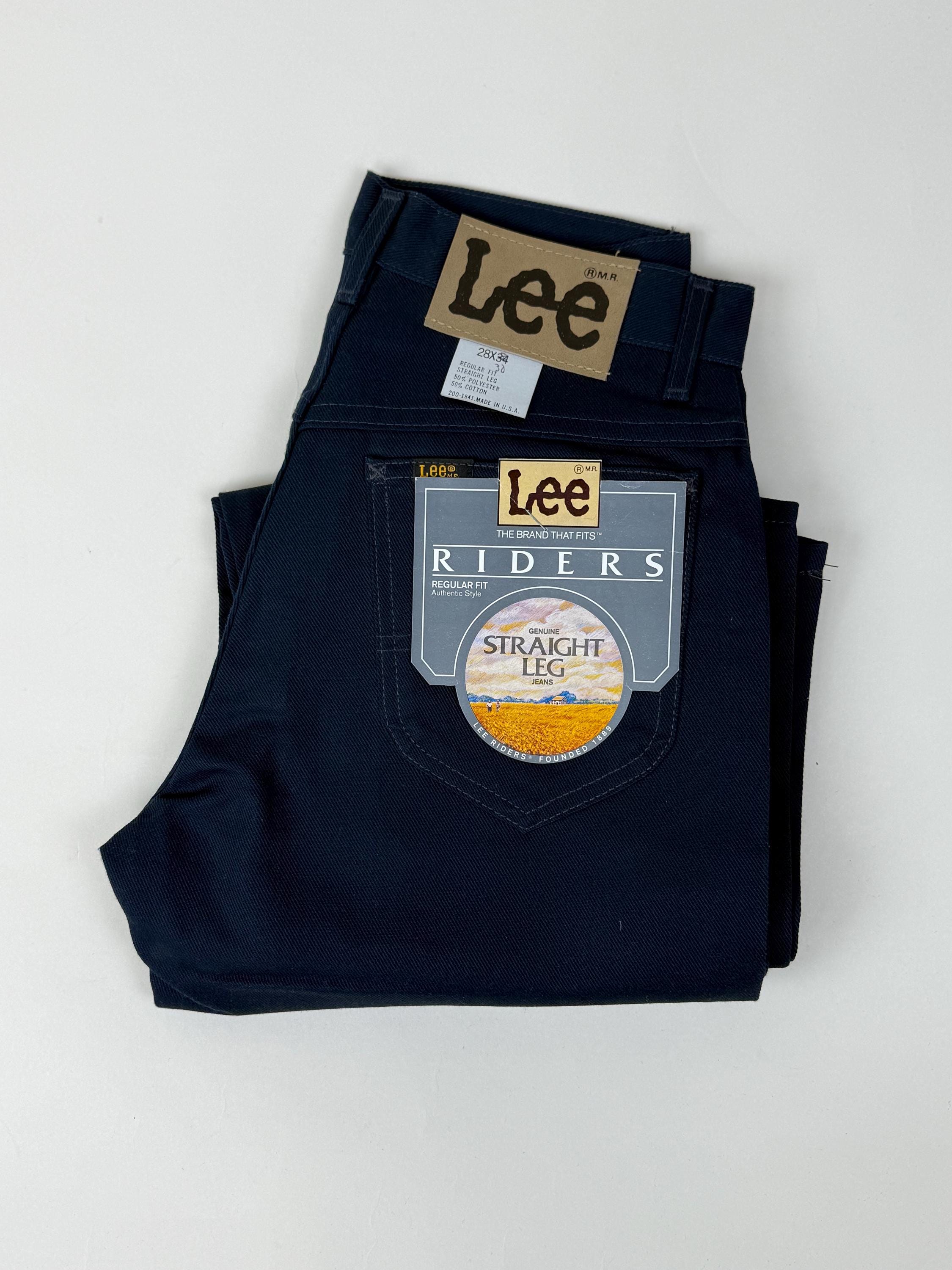 Vintage Lee Riders Regular Fit Straight Leg Dark Blue Twill