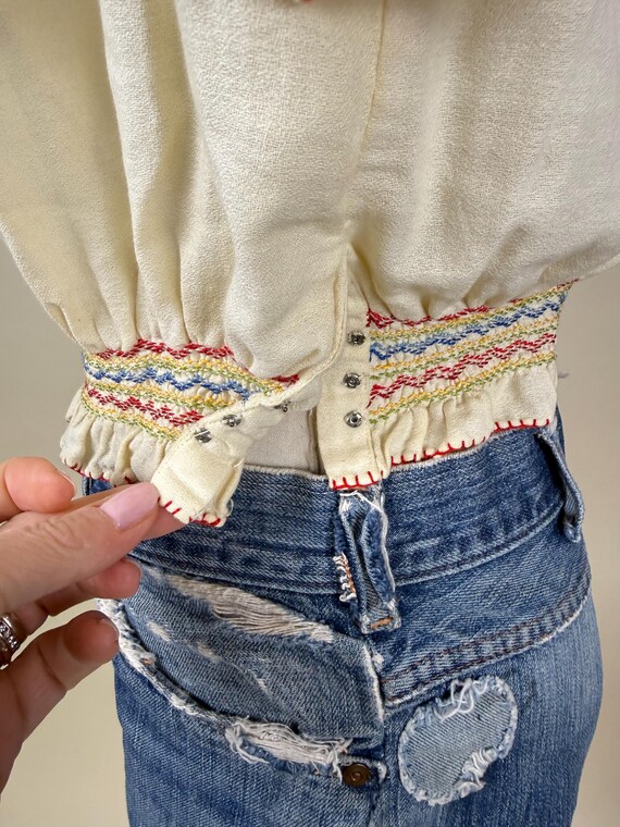 Vintage 1940s Bohemian Hungarian Embroidered Folk… - image 3