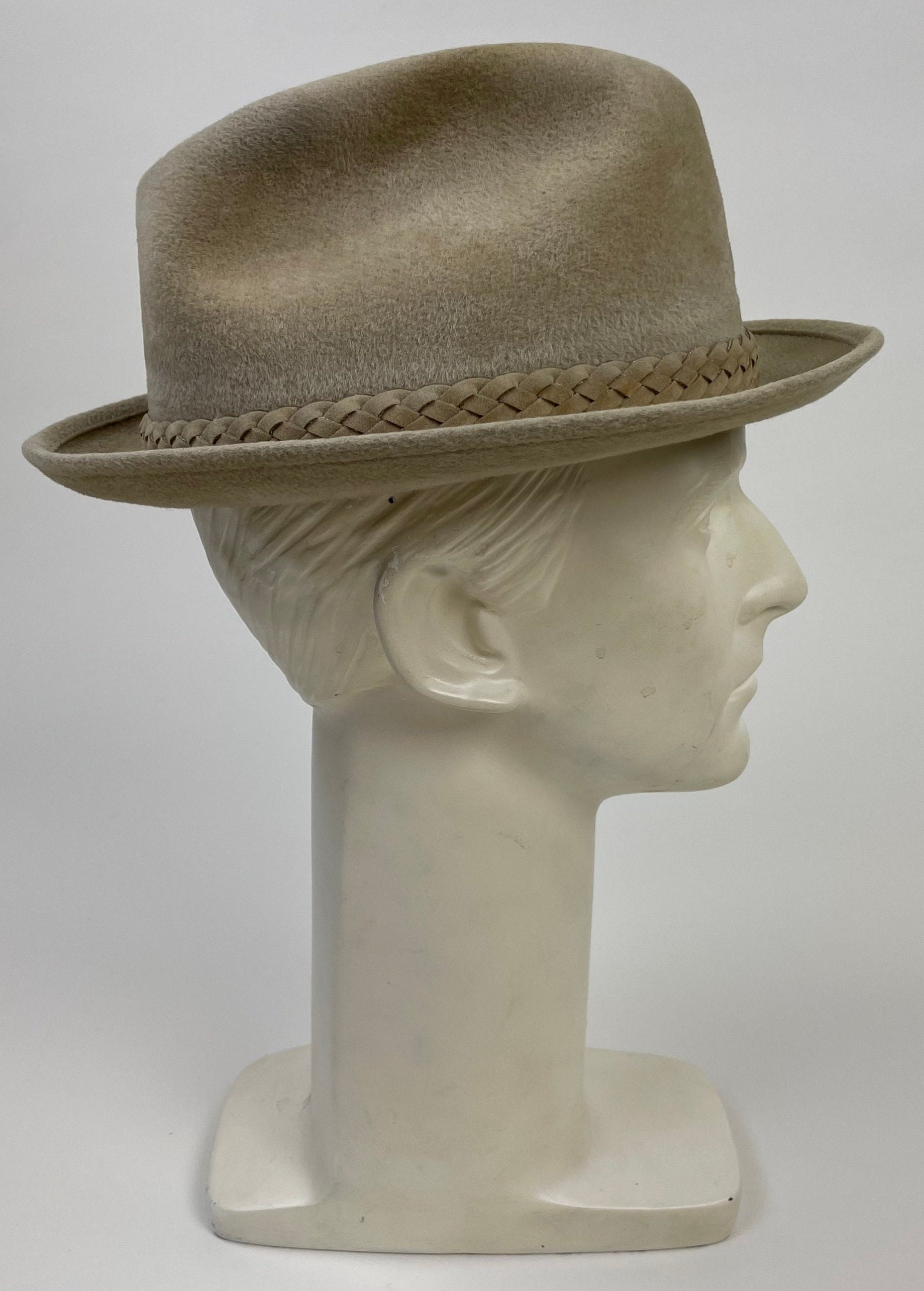 【美品】ORDER MADE WHIPPET HAT ベージュ 60-61CM MOD 1960-70's Hat, Ladies Mod Hat, Midcentury Hat, Vintage