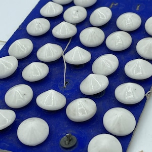 Antique 1800s White Porcelain Pointed Conical Pointy Top Dome Button / 19th C Clothing Buttons
