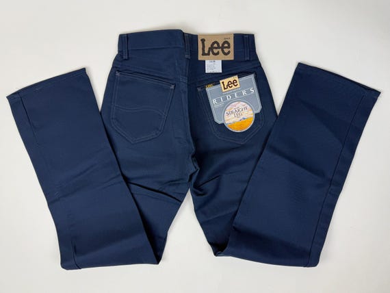Vintage Lee Riders Regular Fit Straight Leg Dark Blue Twill 
