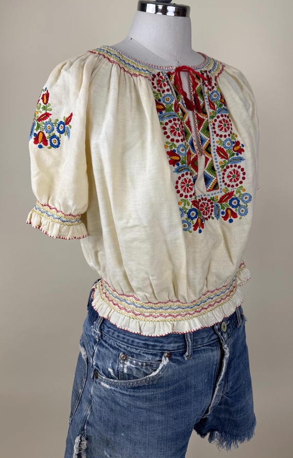 Vintage 1940s Bohemian Hungarian Embroidered Folk… - image 6