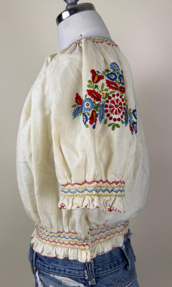 Vintage 1940s Bohemian Hungarian Embroidered Folk… - image 2