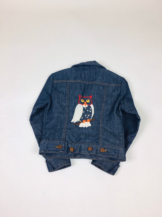 Vintage 1970s Wrangler Embroidered Owl Denim Child