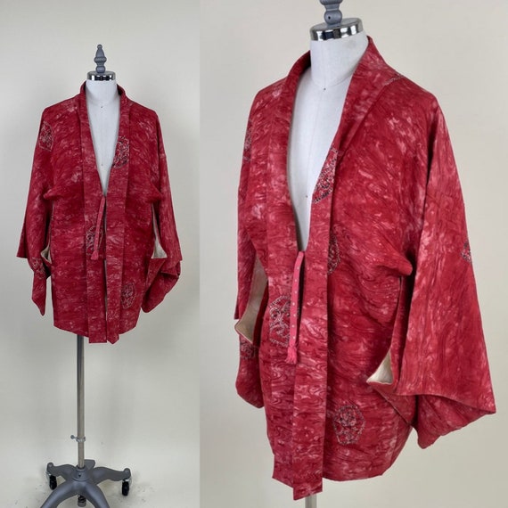 Vintage Japanese Silk Shibori Haori Kimono / Vint… - image 2