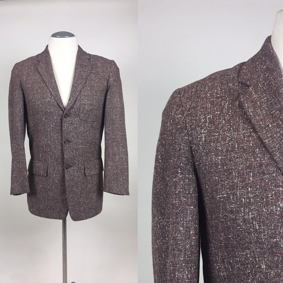 Vintage 1950s Men's Fleck Suit Coat Jacket / vinta