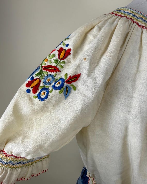 Vintage 1940s Bohemian Hungarian Embroidered Folk… - image 5