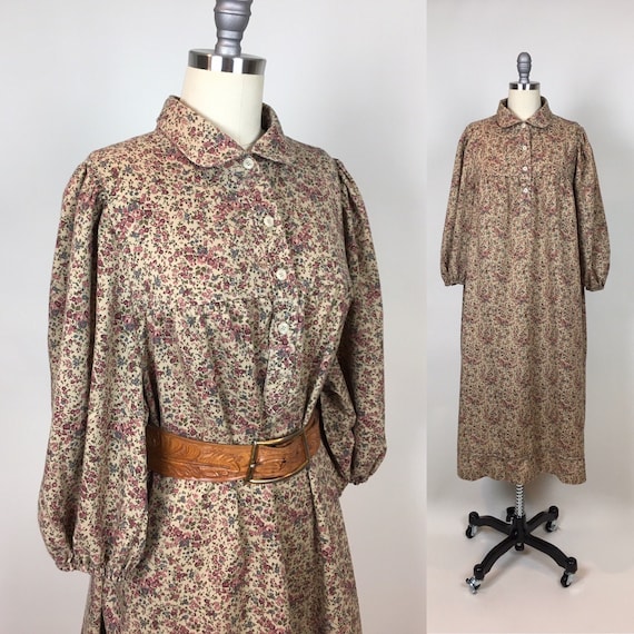Vintage 1980s Calico Core Rose Floral Oversized Hi