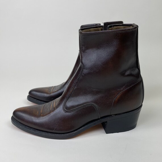 Vintage 1970s Acme Brown Leather Western Ankle Sh… - image 6