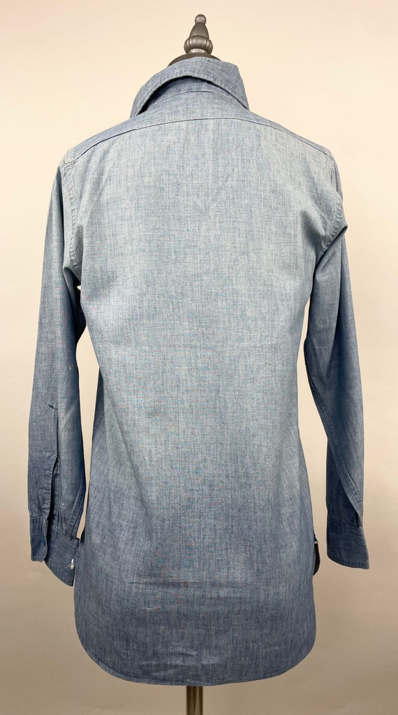 Vintage 1930s 1940s Chambray Women's Work Shirt A… - image 5