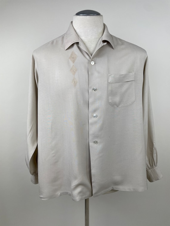 Vintage 1950s Mens Rayon Shirt / 50s Kentfield Lo… - image 2