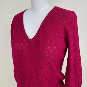 Vintage 1980s Pointelle Knit Pullover Sweater Blouse / 80s Knitwear
