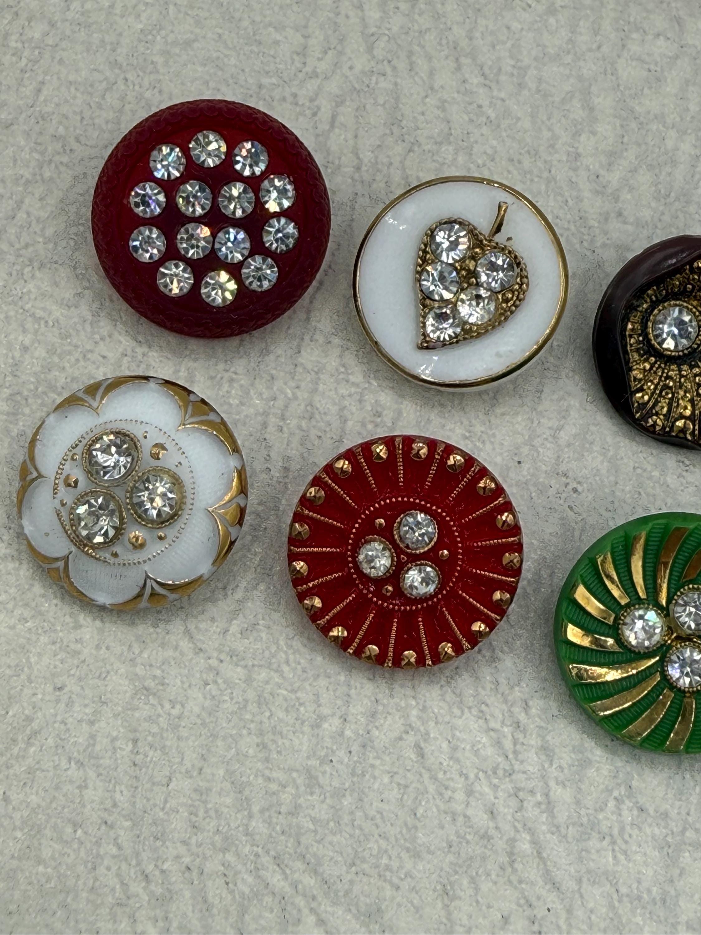 Vintage Glass Jewel Jeweled Luster Button Buttons - Etsy