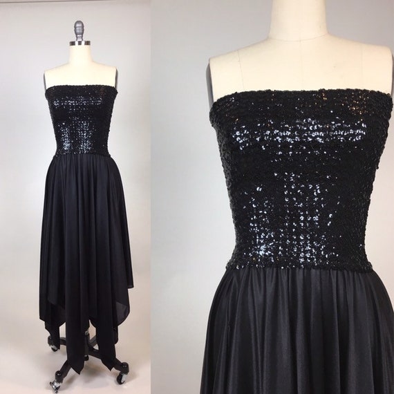 Black sequin top dress discount