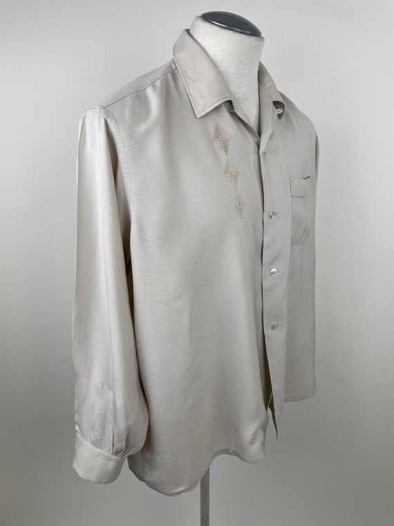Vintage 1950s Mens Rayon Shirt / 50s Kentfield Lo… - image 4