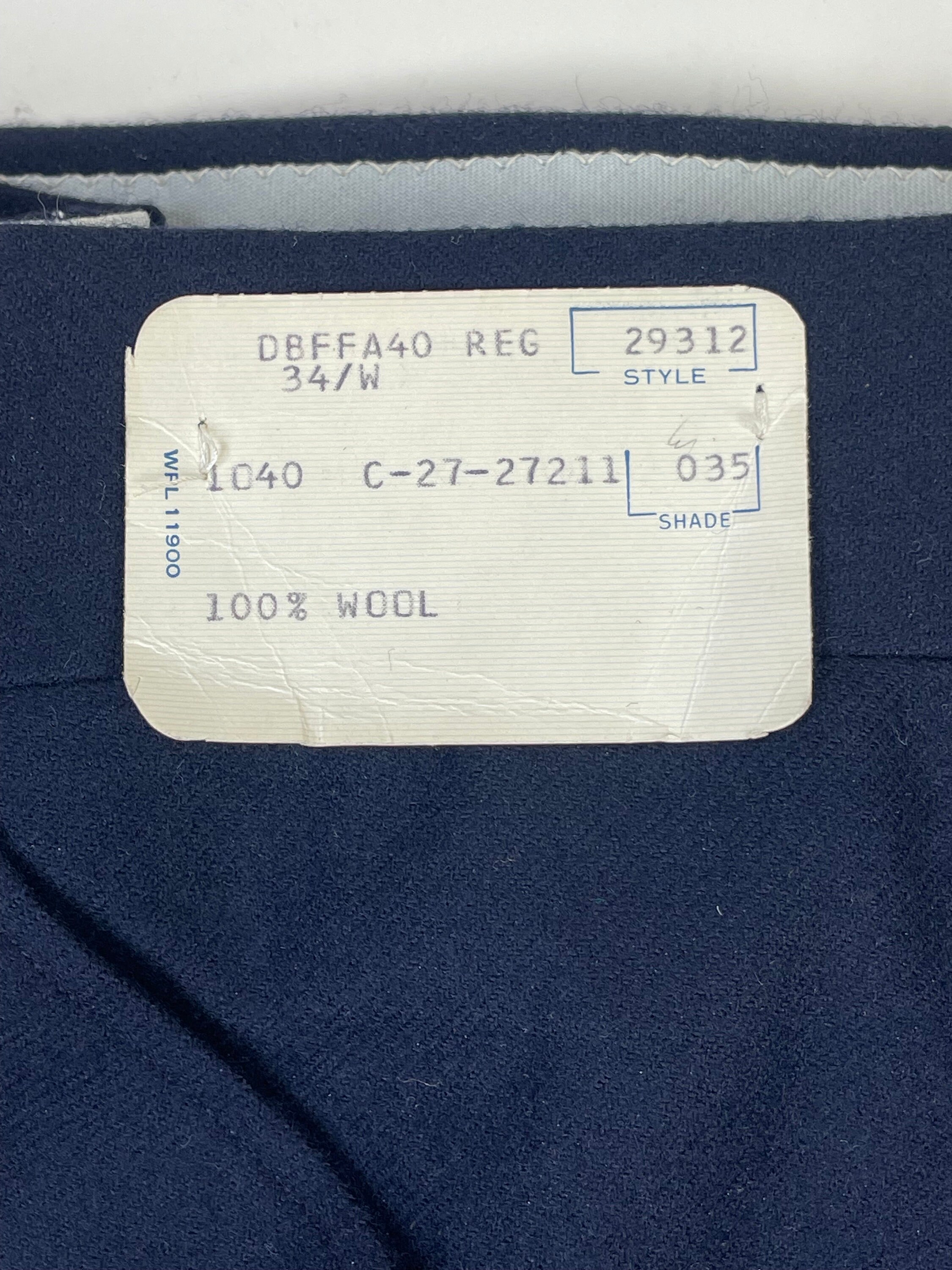 ≈1950s Vintage French Faded Navy Suit Trousers