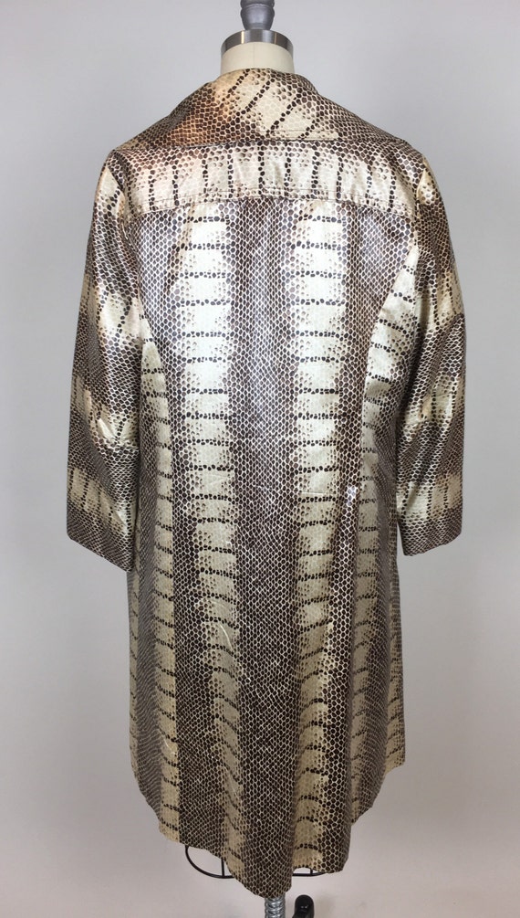 Vintage 1970s Snakeskin Print Coat Jacket / Vinta… - image 7