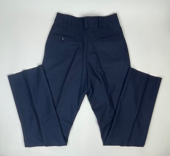 【50s】Vintage Wool 2tuck Trousers Navy Vintage 1950s Dark Navy Blue Wool Men's Trousers / 50s Dress