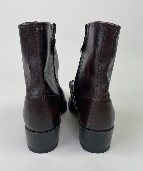 Vintage 1970s Acme Brown Leather Western Ankle Sh… - image 7