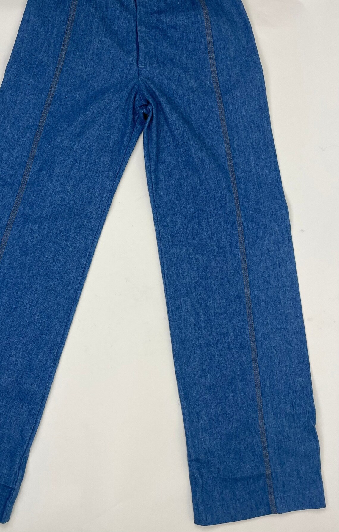 Vintage 70s Levis Bell Bottom Jeans: High Waisted Denim, Side Buckle, 26-28, photo 4 of 5