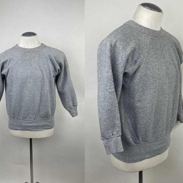 Vintage 1950s Healthknit Gray Cotton Pullover Sweatshirt / XL