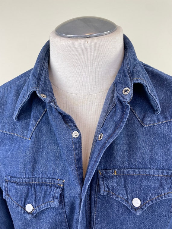 Vintage 1970s Roebucks Western Wear Denim Jean Sh… - image 3