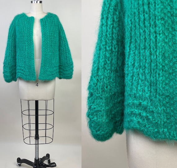 Fuzzy green cardigan 2025
