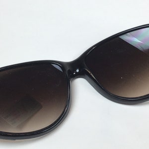 Vintage 1980s Large Framed Oversized Black Purple Mob Wife Sunglasses / 80s Big Fashion Sunglasses image 6