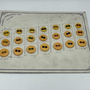 Vintage Kandell & Marcus bakelieten button verkoper voorbeeldkaart jaren 30 / jaren 30