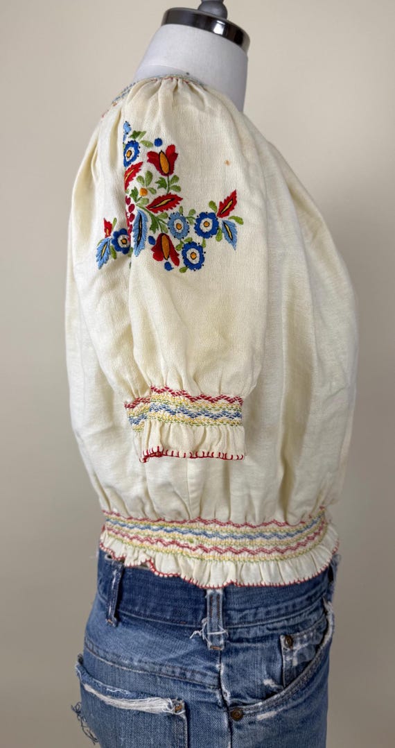 Vintage 1940s Bohemian Hungarian Embroidered Folk… - image 9