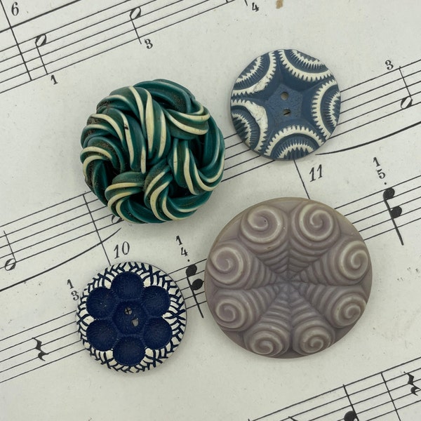 Vintage 1930s 1940s Buff Celluloid Coat Button Buttons