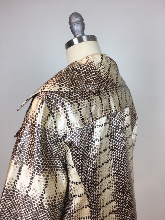 Vintage 1970s Snakeskin Print Coat Jacket / Vinta… - image 6