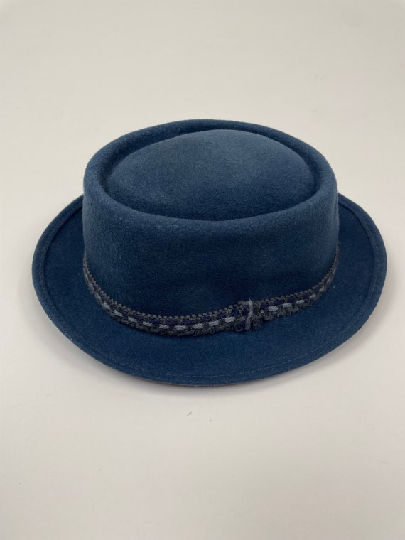 Vintage 1950s CHILD S Stingy Brim Blue Wool Felt Pork Pie Hat 50s Children s Youth Etsy UK