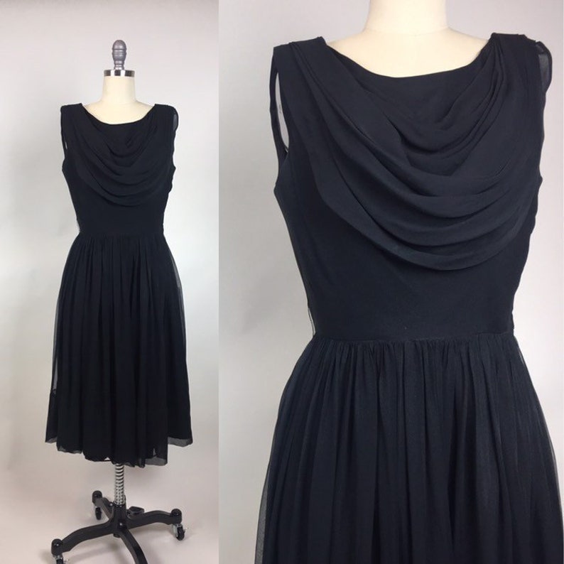 Vintage 50s Black Dress