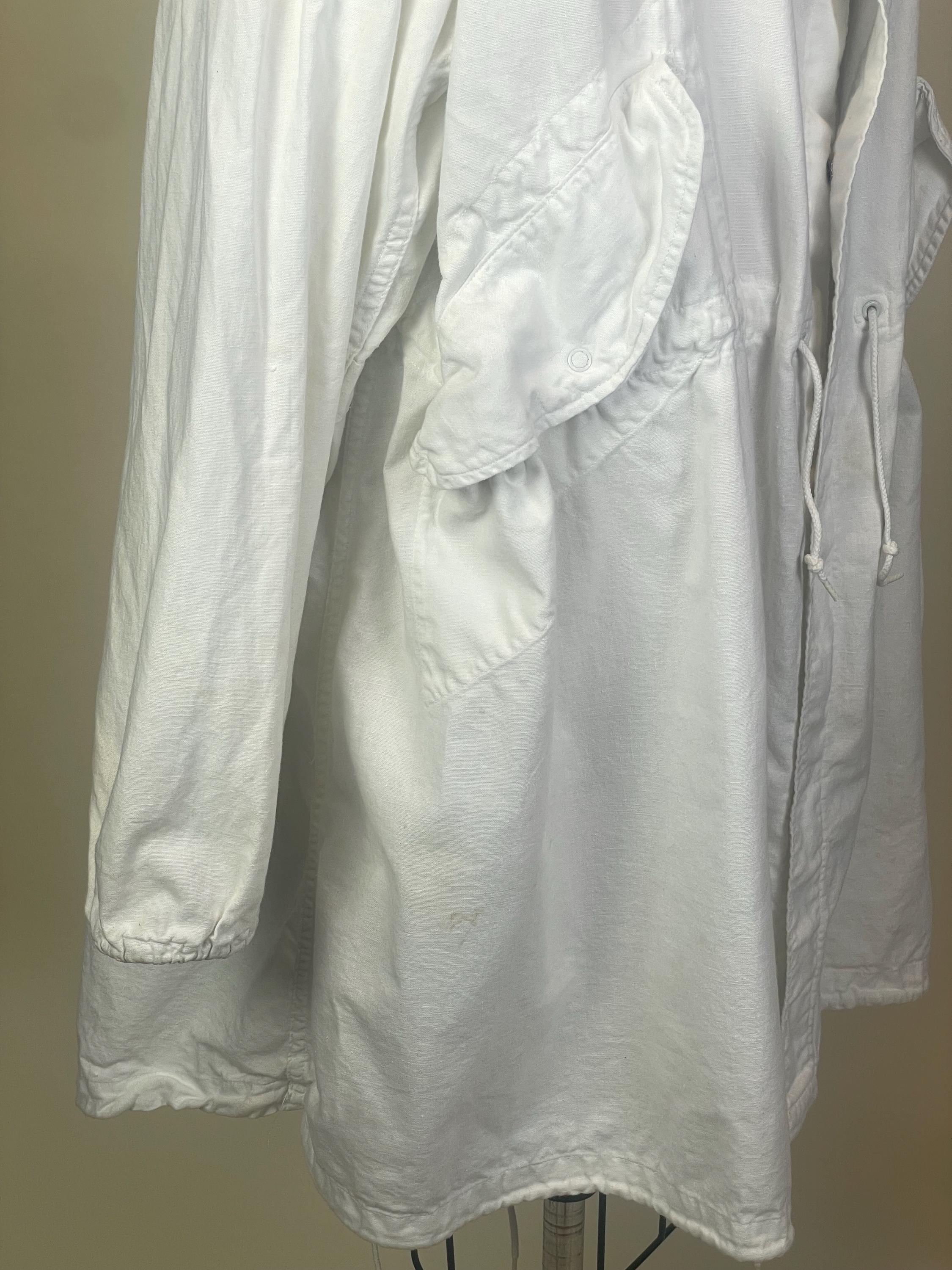 Vintage M-1950 White Fishtail Parka: Military Overwhite Camo
