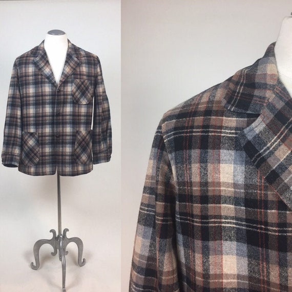 Vintage 1950s Lightweight Wool Plaid 49er Pendleto