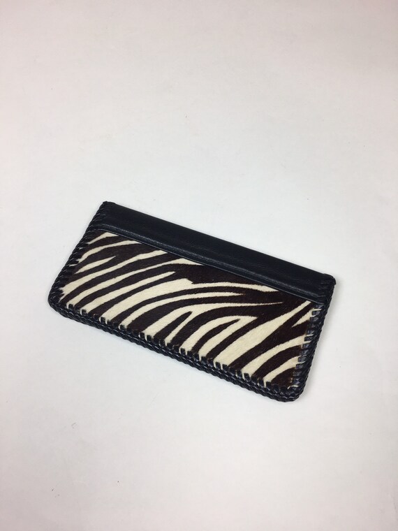 Vintage 1950s Zebra Stripe Pony Clutch Wallet / Vi