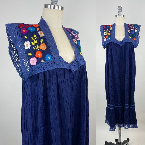 Vintage 1970s Embroidered Peasant Mexican Oaxaca … - image 1