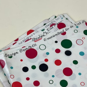 Vintage 1950s Novelty Print Chintz Polka Dot Fabric /  50s Circus Confetti Dot Children&#39;s Childs Room Fabric
