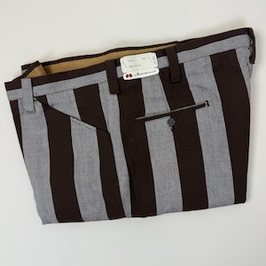 【60's】 vintage Stripe design trousers Amazing Late 1960s-70s Wide Vertical Striped Trousers