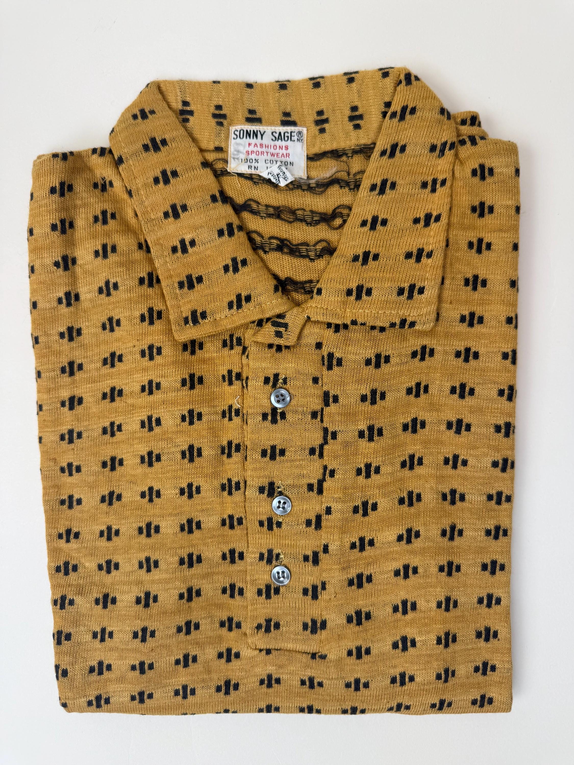Vintage 1950s Sonny Sage Two Tone Textural Rockabilly Knit