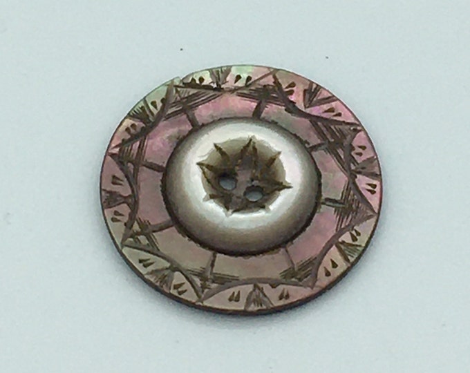 Vintage Antique Victorian 1800s Eastlake Carved Abalone Mother of Pearl ...