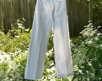 1960s USN White Sailor Wide Leg Pants | 29
