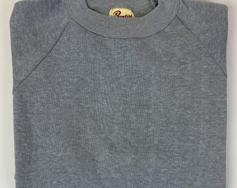 Vintage 1980s Gray Athletic Pullover Crewneck Blank Sweatshirt / Dead stock NOS