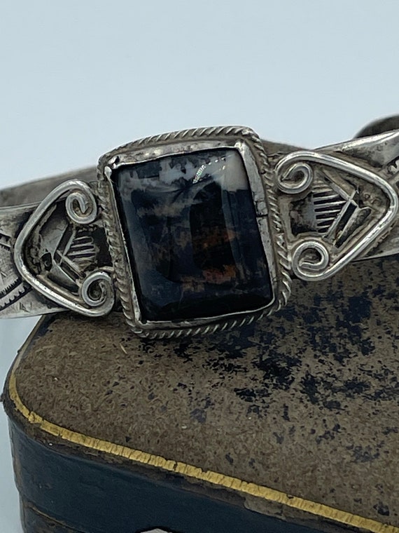 Vintage 1940s Fred Harvey STERLING Silver Black B… - image 2