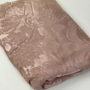 Vintage 1930s Dusty Pink Satin Damask Brocade Drapery Drape Fabric / 30s Hollywood Regency