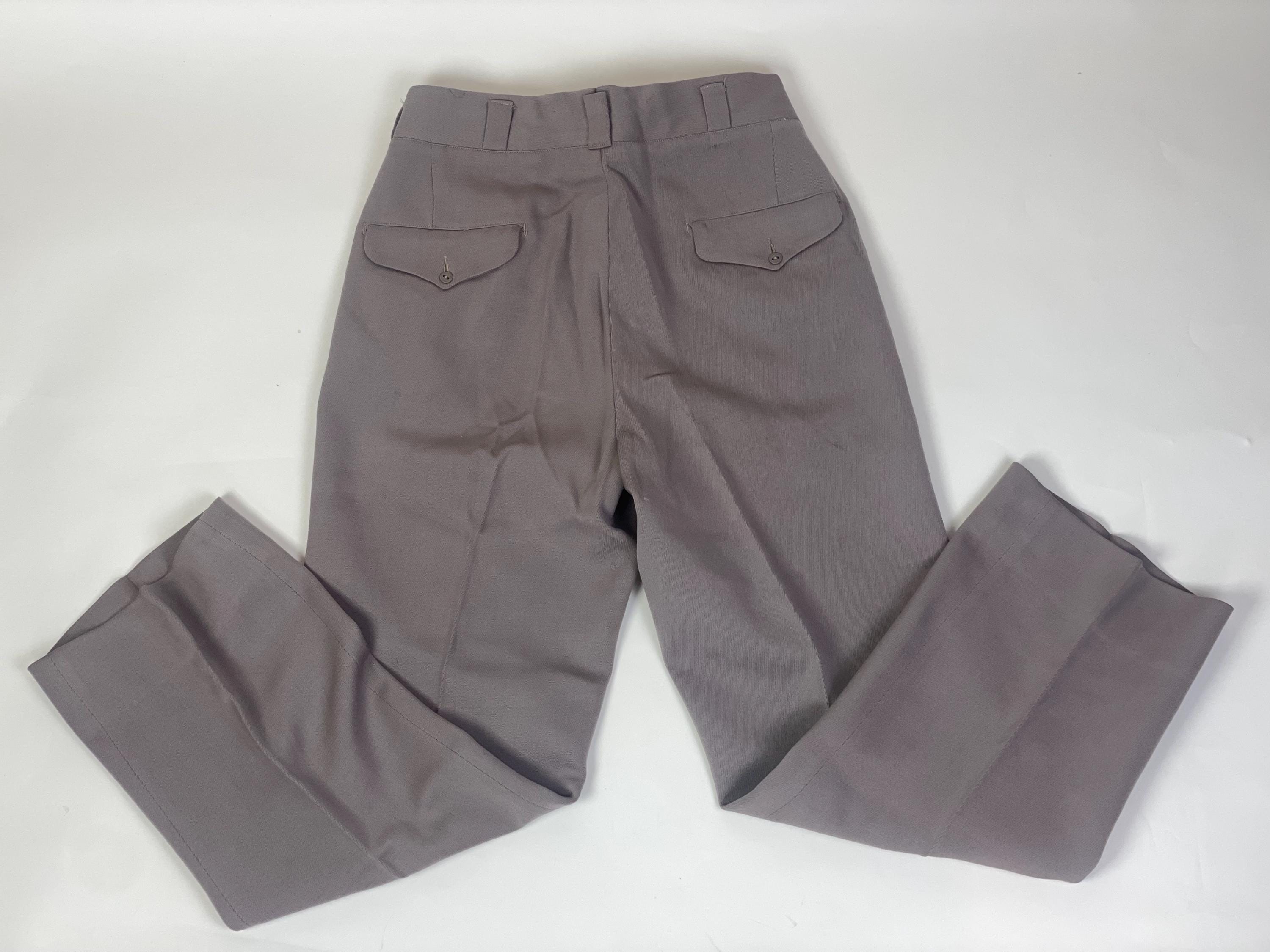 Vintage 1940s Wool Rayon Gabardine Workwear Pants Trousers