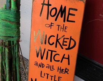 Halloween Sign~Home Decor~Hand Painted~ 10" x 20"~Vinyl~Halloween~Porch Sign~ Front Door Decor